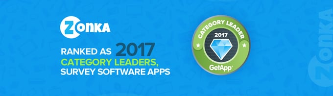 Zonka Ranked As 2017 Category Leaders for Survey Software Apps by GetApp