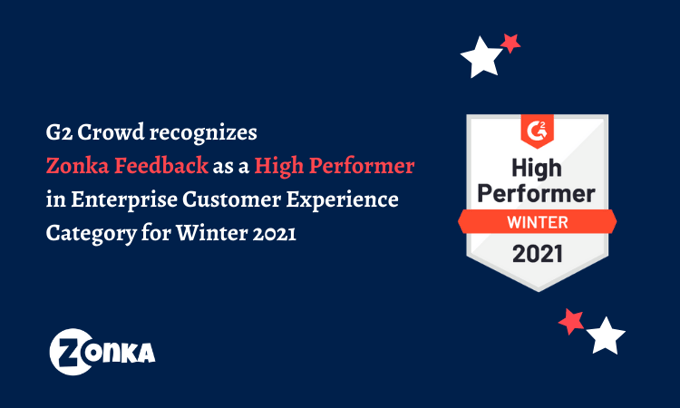 Zonka Feedback is a High Performer in the G2 Grid for Experience Management for Winter 2021